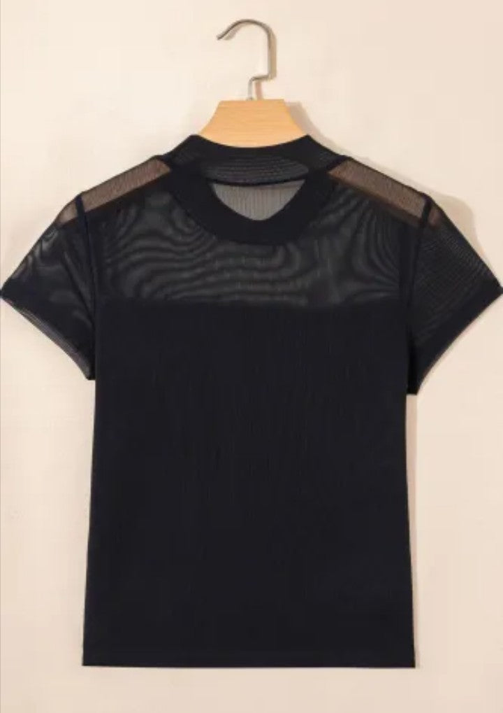 Plus size Sheer Black shirt